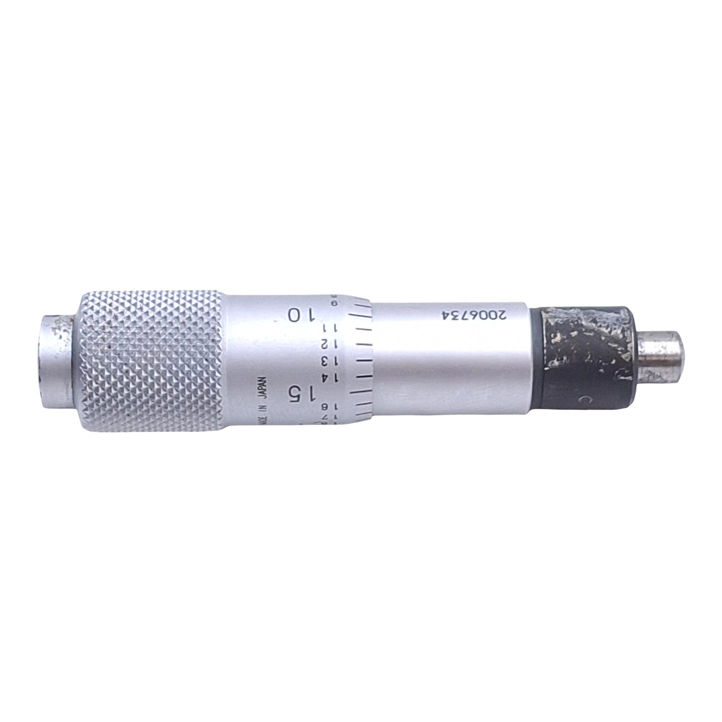 Used Mitutoyo 2006734 Micrometer Head 0-0.500in Range, 0.001in Graduations, Round Tip
