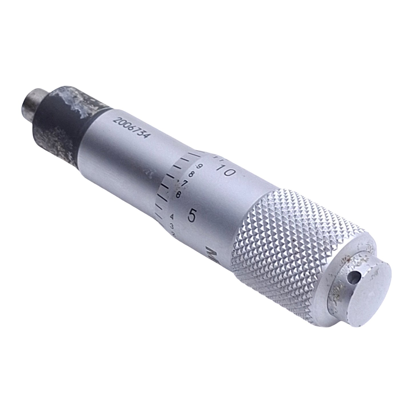 Used Mitutoyo 2006734 Micrometer Head 0-0.500in Range, 0.001in Graduations, Round Tip