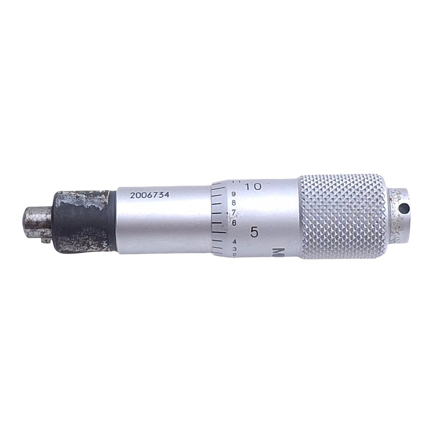 Used Mitutoyo 2006734 Micrometer Head 0-0.500in Range, 0.001in Graduations, Round Tip
