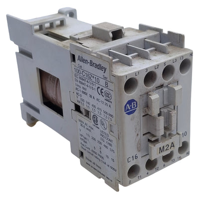 Used Allen Bradley 100-C16ZJ10 Contactor 3-Pole, 1NO, 30A 600VAC, 24VDC Coil
