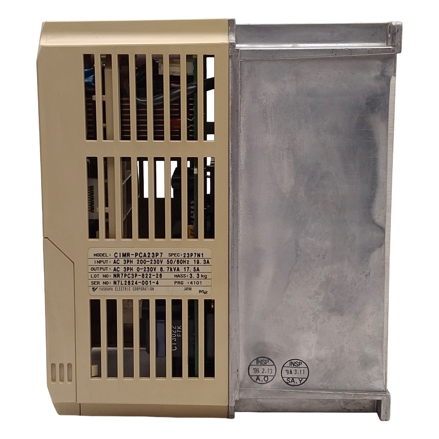 Used Yaskawa CIMR-PCA23P7 Varispeed 606P3 AC Drive, 3.7kW, 3Ø 0-230VAC 17.5A Output