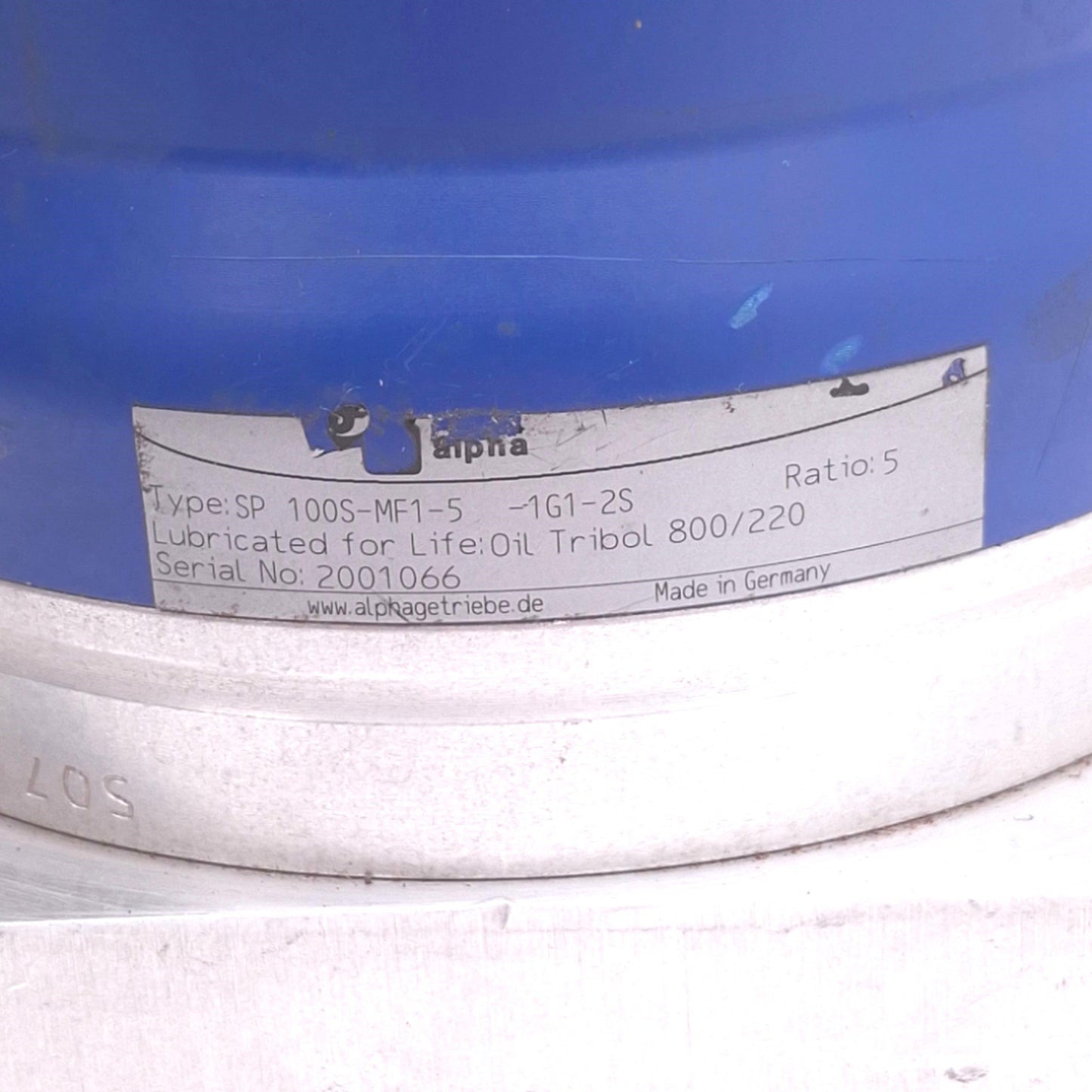 Used Wittenstein Alpha SP100S-MF1-5-1G1-2S Planetary Gearbox, 5:1, 220Nm, 5500rpm Max