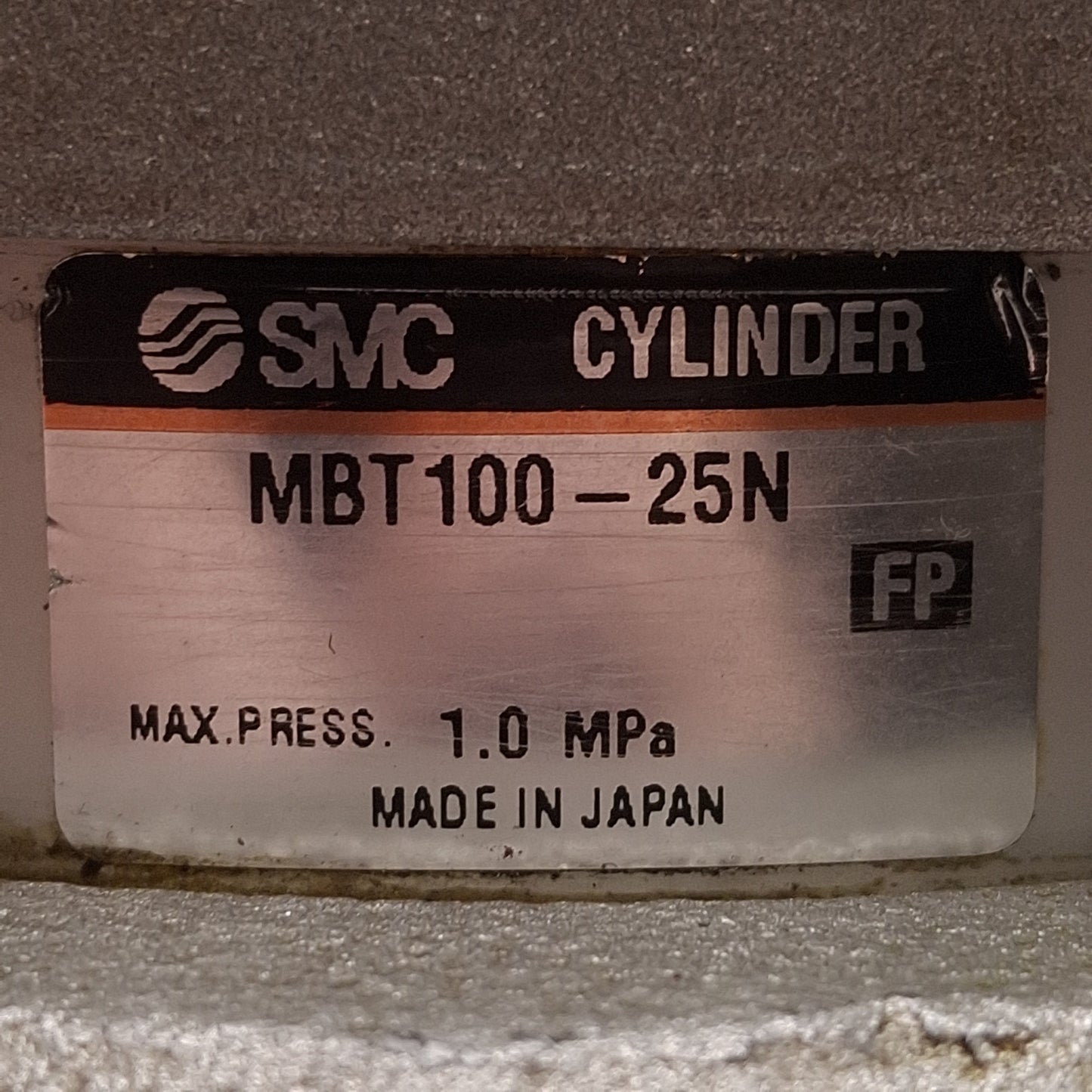 Used SMC MBT100-25N Tie-Rod Cylinder, ø100mm Bore, 25mm Stroke, 1.0MPa, Rc1/2 Ports