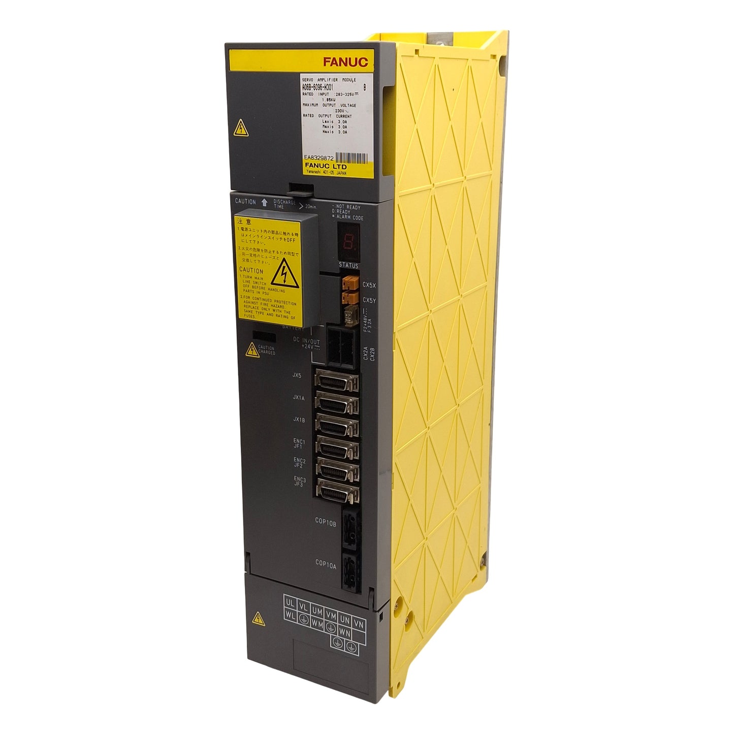 Used Fanuc A06B-6096-H301 Servo Amplifier Module, 1.85kW, 283-325VDC In, 230VAC Out