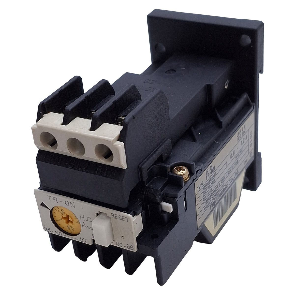 Used Fuji TR-0N Thermal Overload Relay, 2-Element, 5-8A Adjustable w/DIN Base