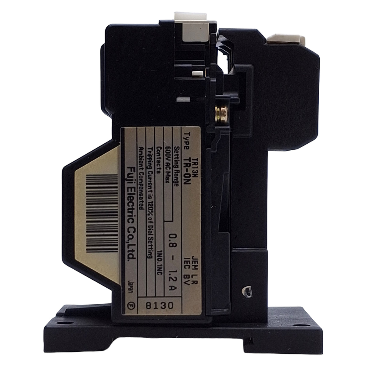 Used Fuji TR-0N Thermal Overload Relay, 2-Element, 5-8A Adjustable w/DIN Base