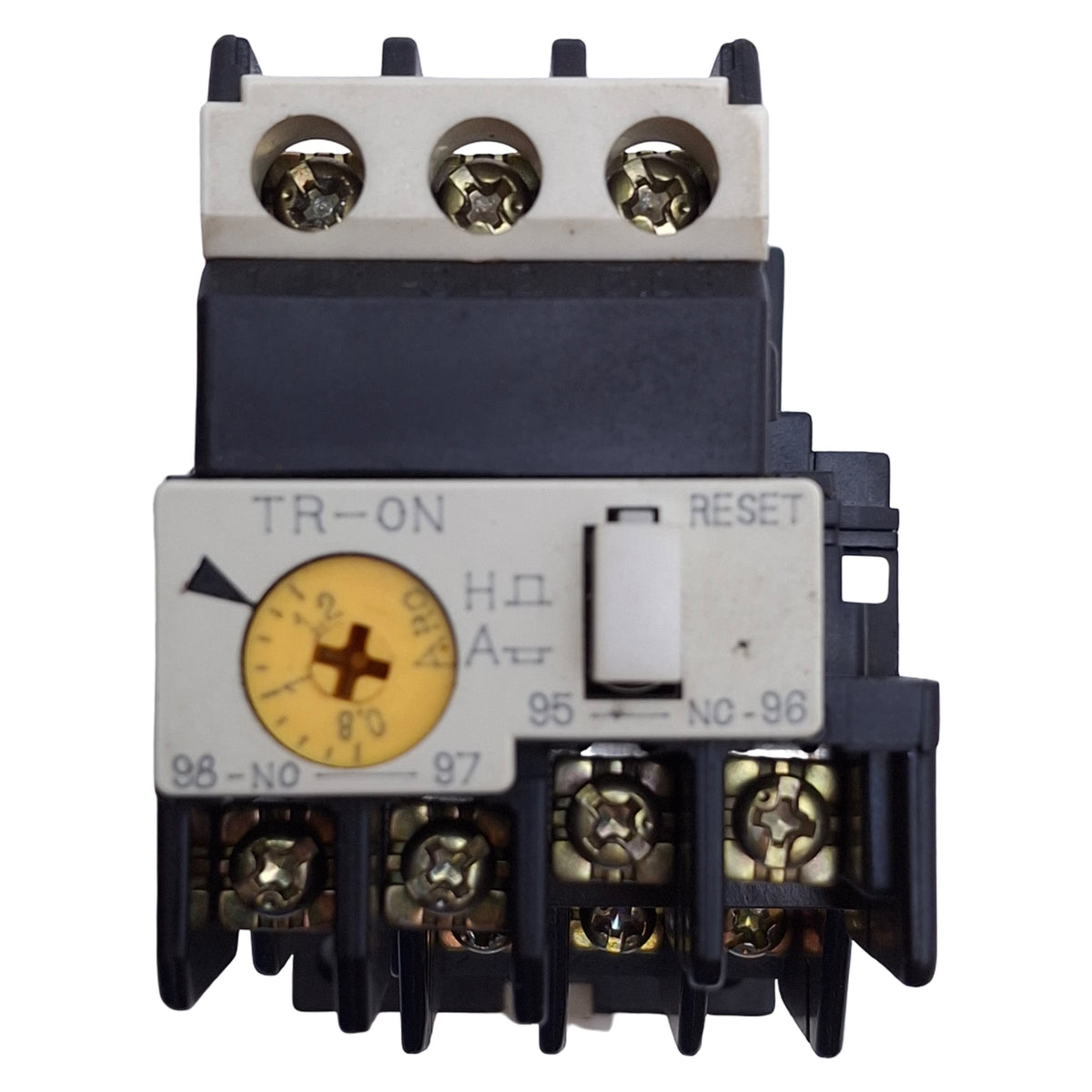 Used Fuji TR-0N Thermal Overload Relay, 2-Element, 5-8A Adjustable w/DIN Base