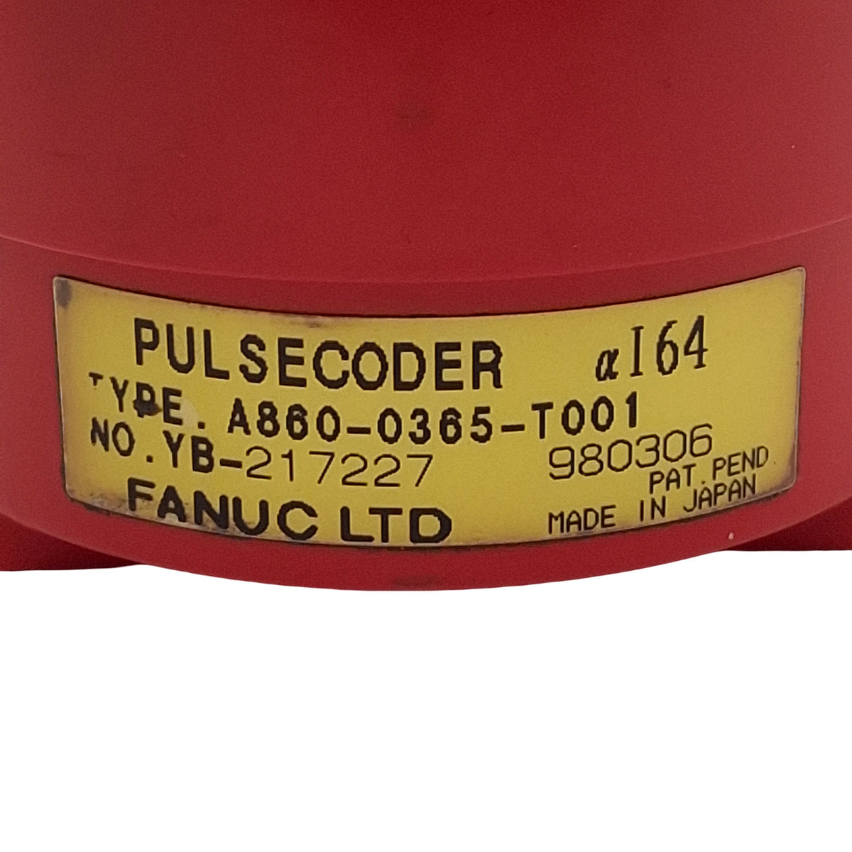 Used Fanuc A06B-0371-B077 α1/3000 AC Servo Motor, 0.3kW, 3Ø 90VAC 2.5A 200Hz, 3000rpm