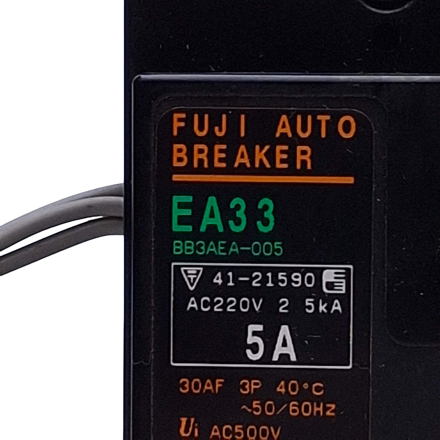 Used Fuji Electric EA33 BB3AEA-005 Auto Circuit Breaker 3-Pole, 5A 220VAC