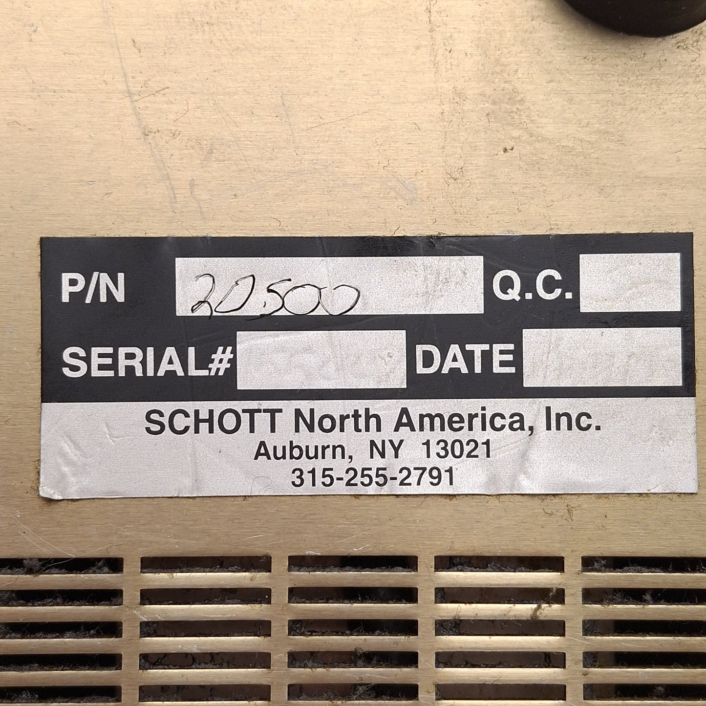 Used Schott 20500 ACE 1 Fiber Optic Light Source Illuminator, EKE Lamp, 150W, 115VAC