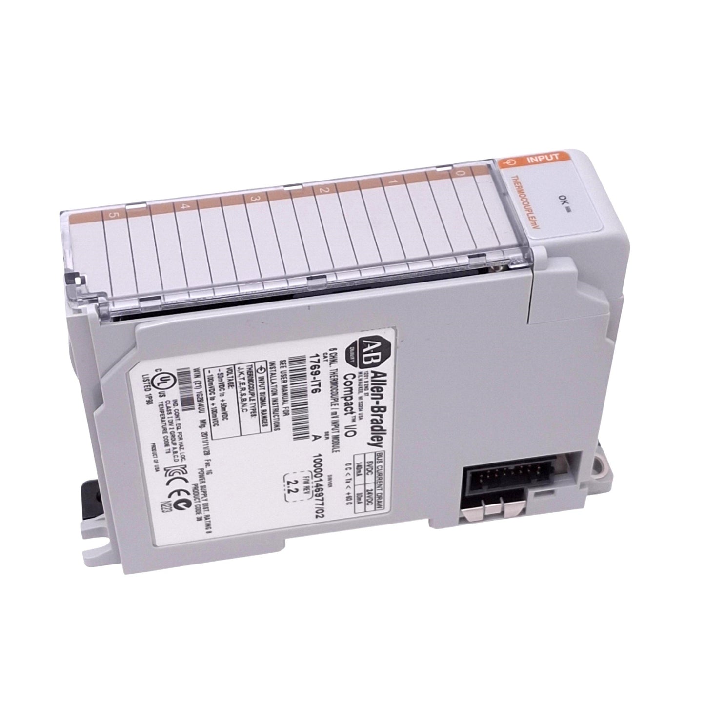 Used Allen Bradley 1769-IT6 Compact I/O Thermocouple/mV Input Module, +-100mVDC