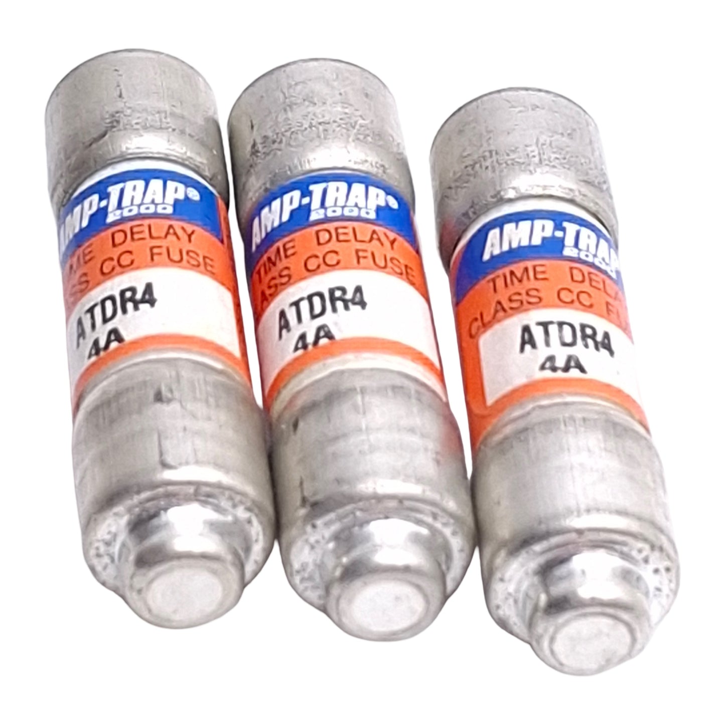Used Lot of 3 Ferraz Shawmut ATDR4 Amp Trap Time Delay Fuse, Class CC, 4A 600VAC