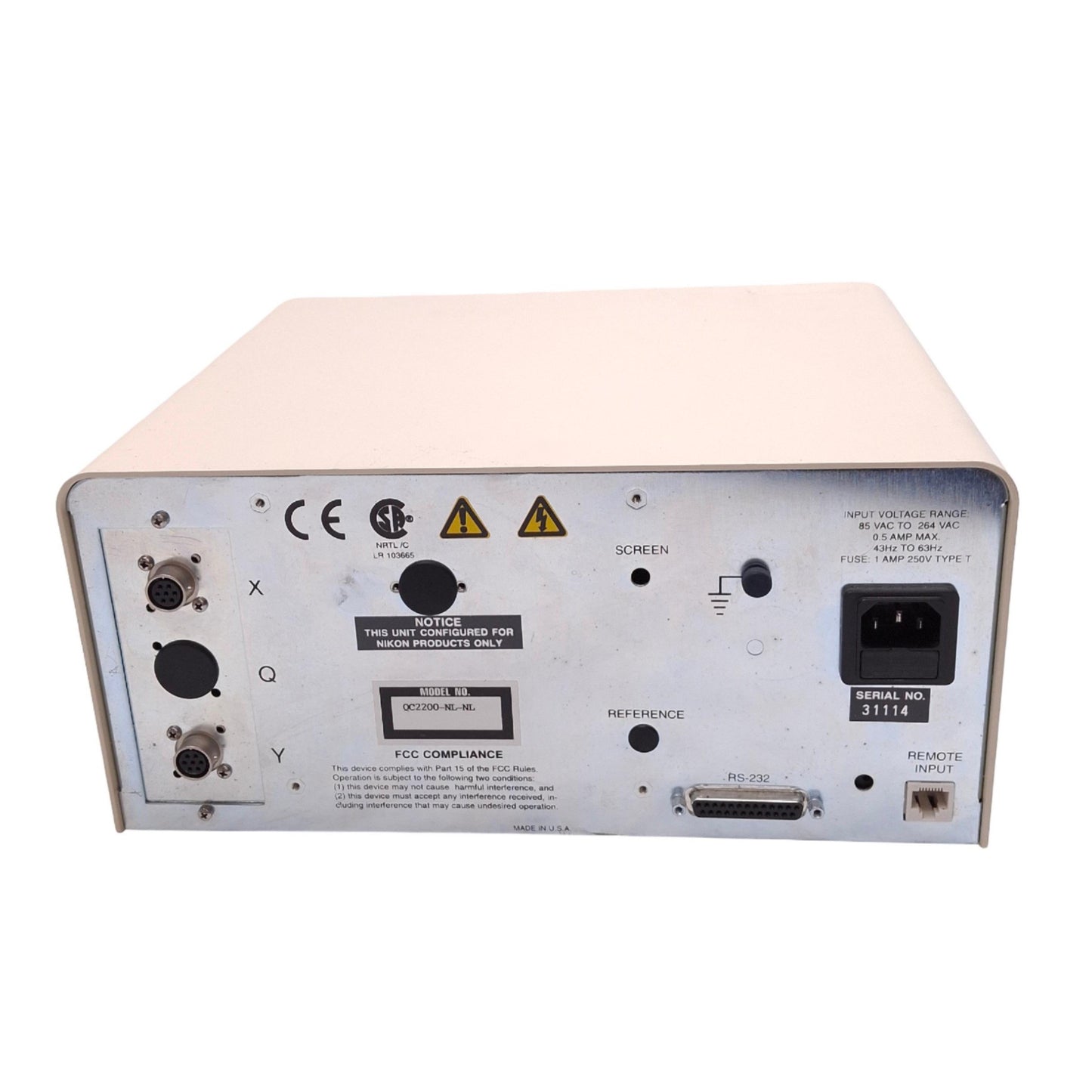 Used Metronics QC2200-NL-NL Quadra-Chek 2000 Digital Readout, 2-Axis, RS232 85-264VAC