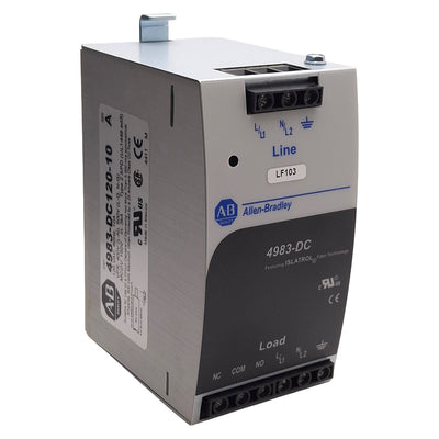 Used Allen Bradley 4983-DC120-10 Filter/Surge Protective Device, 120VAC 10A, DIN Rail