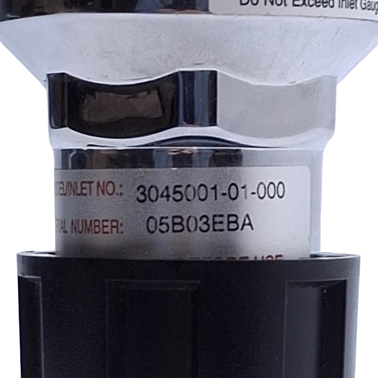 Used Concoa 3045001-01-000 Gas Regulator 3000psi Max Inlet, 1/4" NPT *No Gauge*