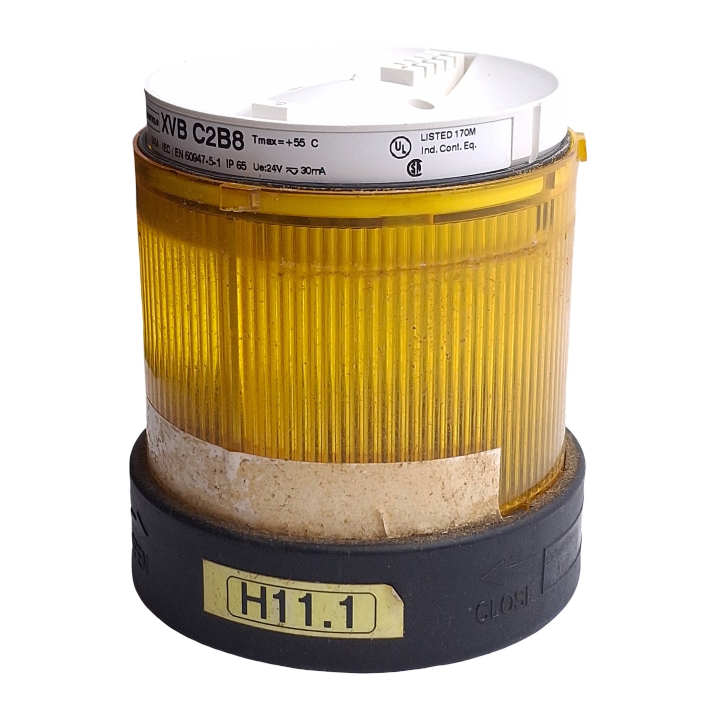 Used Telemecanique Schneider XVBC2B8 Harmony LED Tower Light ø70mm 24V Yellow, Steady