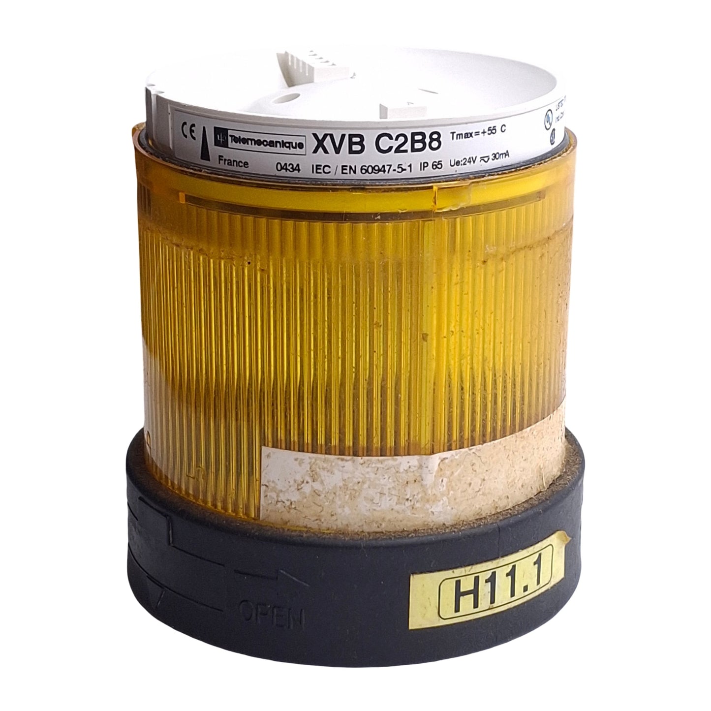 Used Telemecanique Schneider XVBC2B8 Harmony LED Tower Light ø70mm 24V Yellow, Steady