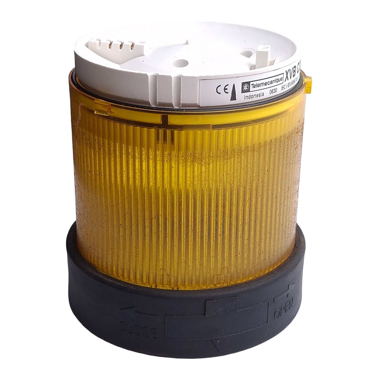Used Telemecanique XVBC38 Tower Stack Light ø70mm 250VAC/DC, Yellow Steady, *No Bulb*