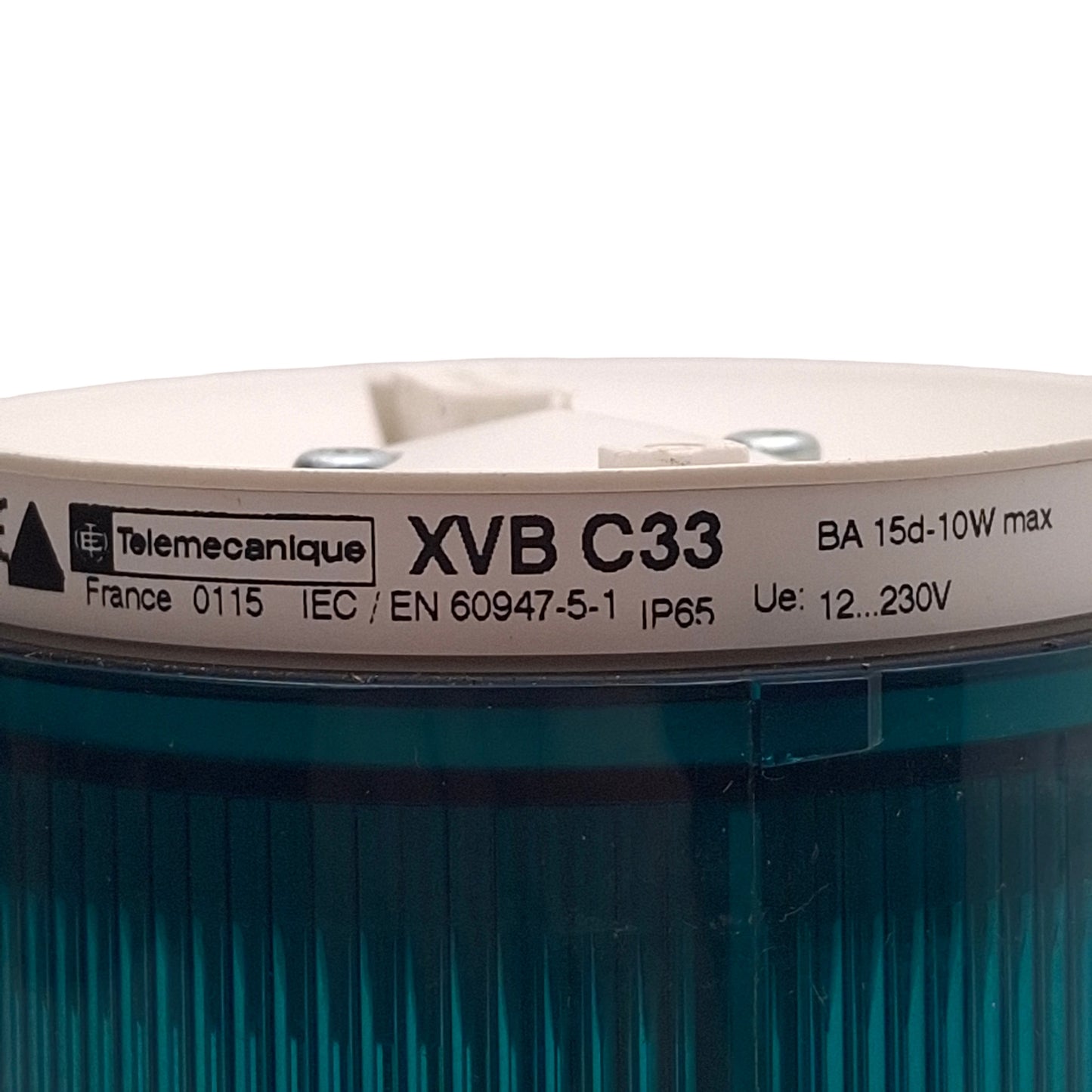 Used Telemecanique XVBC33 Tower Stack Light ø70mm 250VAC/DC, Green, Steady, *No Bulb*