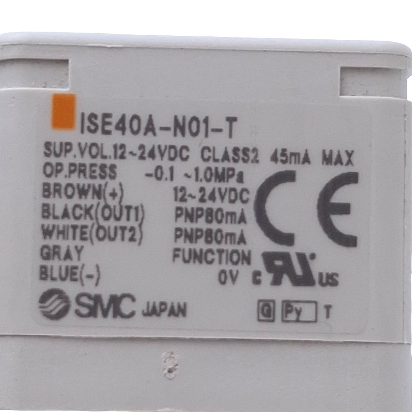 Used SMC ISE40A-N01-T Pressure Switch, 1/8in NPT, M5x0.8 Port, PNP, 1.0MPa, 12-24VDC