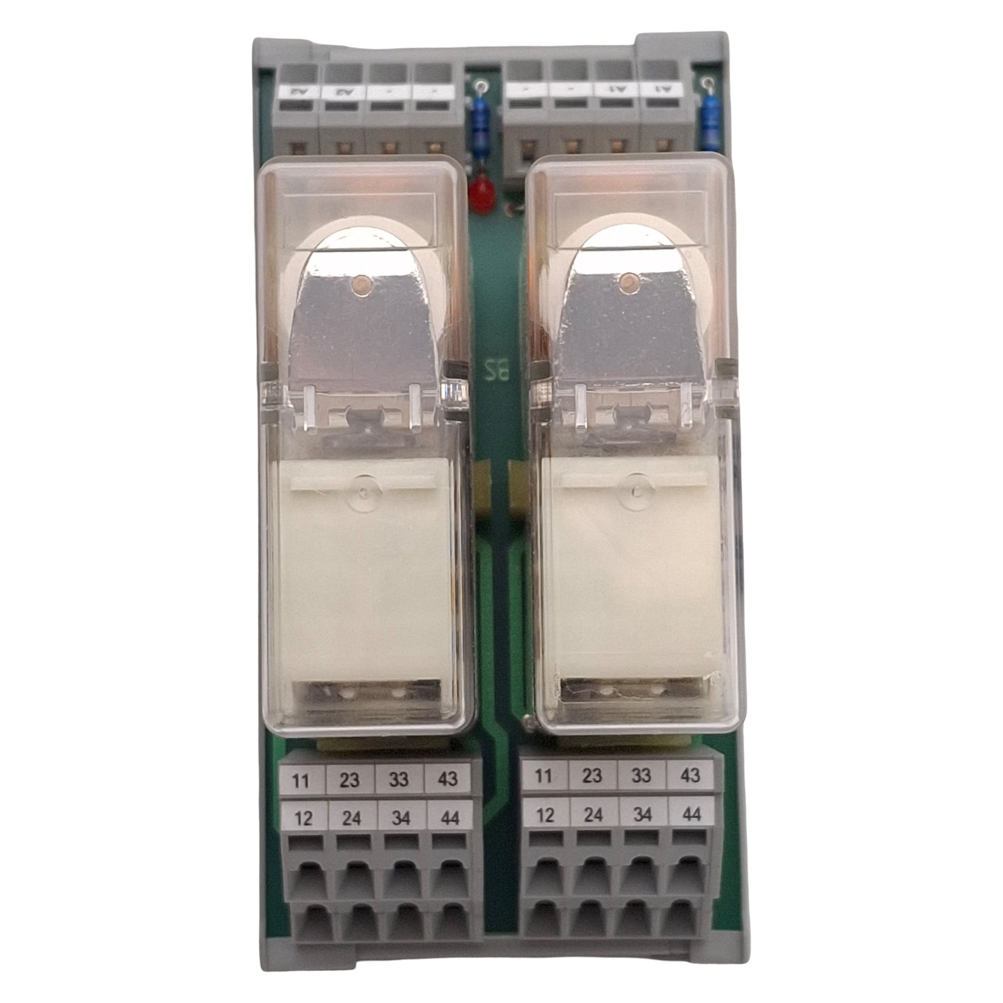 Used Wago 288-435 Relay Module, (2x) 3NO+1NC, 10A 230/240VAC, 24VDC Coils *No DIN*
