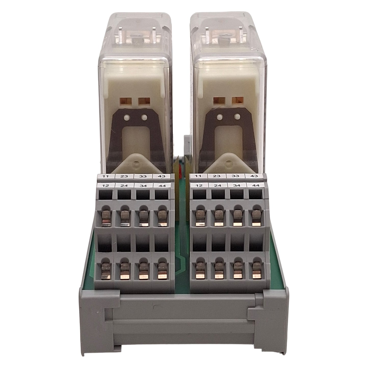 Used Wago 288-435 Relay Module, (2x) 3NO+1NC, 10A 230/240VAC, 24VDC Coils *No DIN*