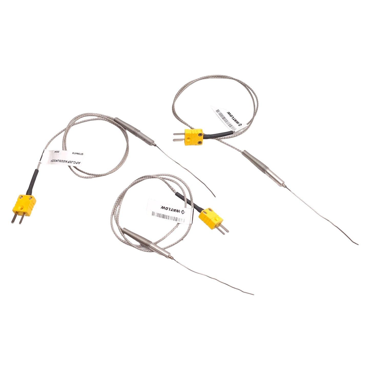 Used Lot of 3 Watlow AFCJ0FA033UK02H Thermocouple Type K ø0.032 x 3.375in Sheath 24in