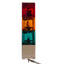Used Patlite KJS-302-RYG Cube Signal Light Tower, Red Amber Green *Missing Reflector*