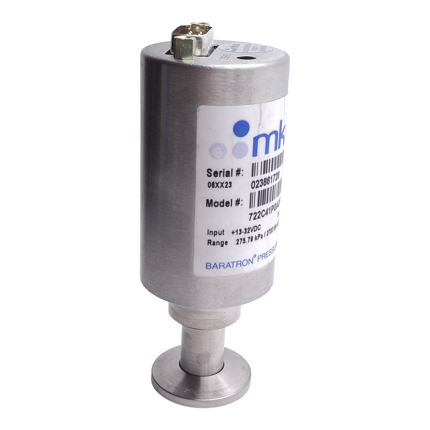 Used MKS 722C41PGA2FA Absolute Baratron Capacitance Manometer, 40psi Range, 10VDC Out