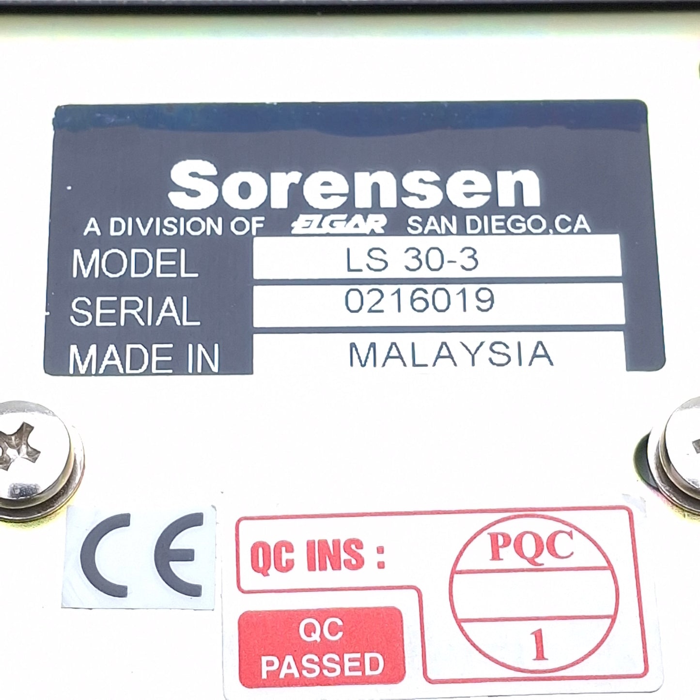 Used Sorensen LS30-3 Programmable Linear DC Power Supply 0-30VDC 0-3A Out, 90W