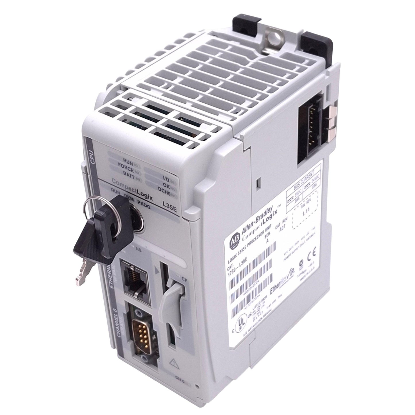 Used Allen Bradley 1769-L35E CompactLogix 5335E Controller, 1.5MB, Ethernet/IP, 24VDC