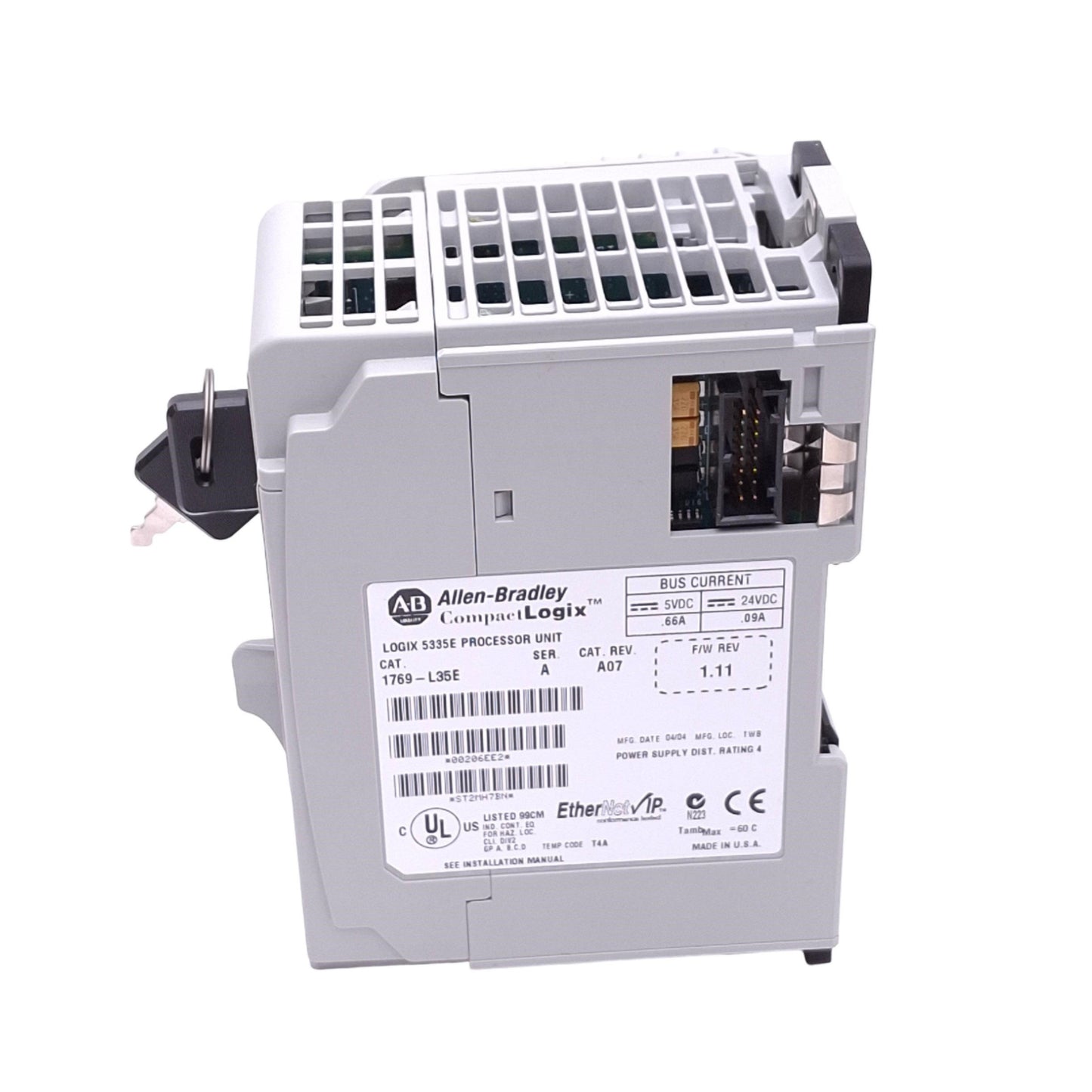 Used Allen Bradley 1769-L35E CompactLogix 5335E Controller, 1.5MB, Ethernet/IP, 24VDC