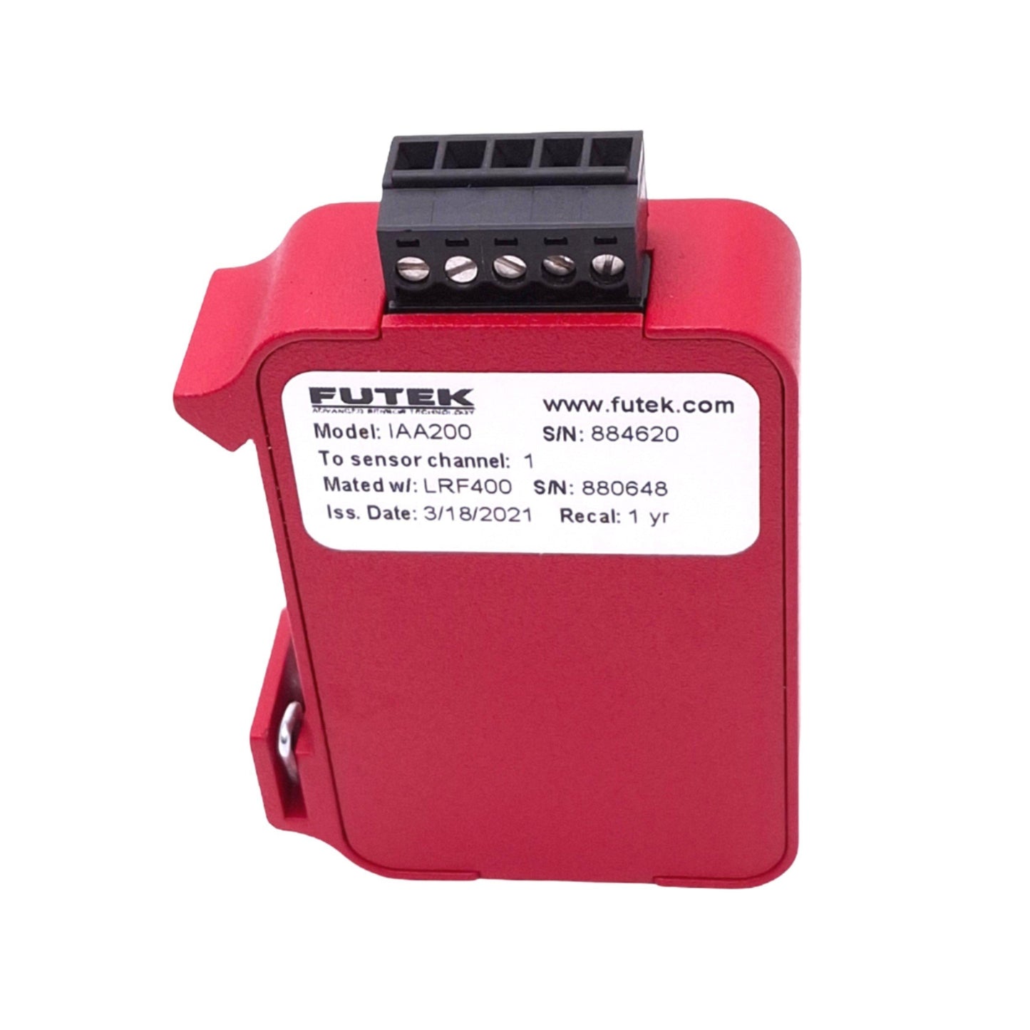 Used FUTEK IAA200 Strain Gauge Analog Amplifier, Current Output 4-20mA, 24VDC