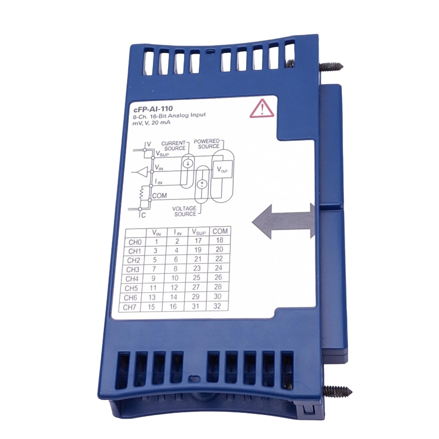 Used National Instruments cFP-AI-110 Analog Input Module, 8-Ch 16-Bit, mV, V, 20mA