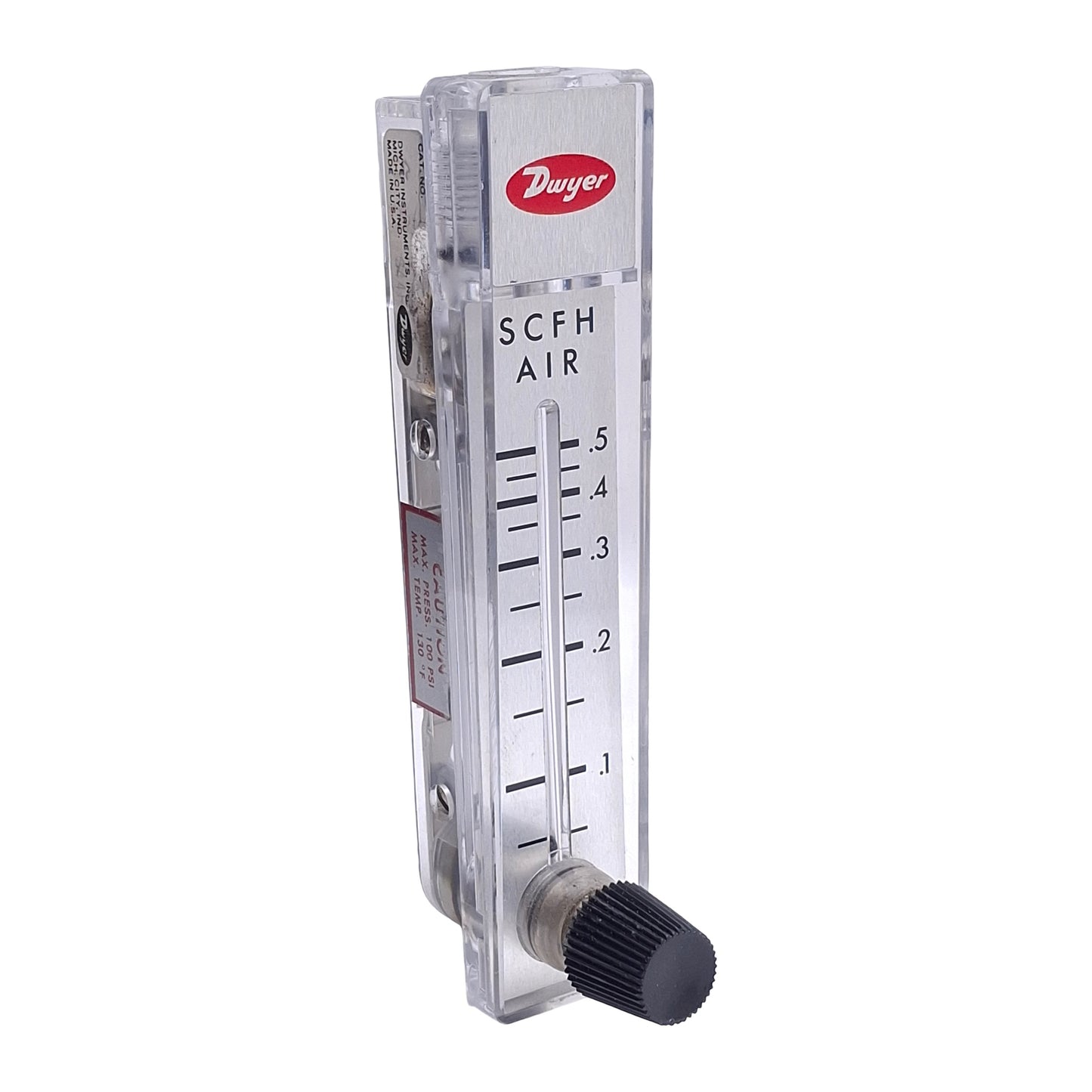 Used Dwyer RMA-1-SSV Rate-Master Flow Meter, 0.05 to 0.5 SCFH Air, 1/8in NPT, 100Psi