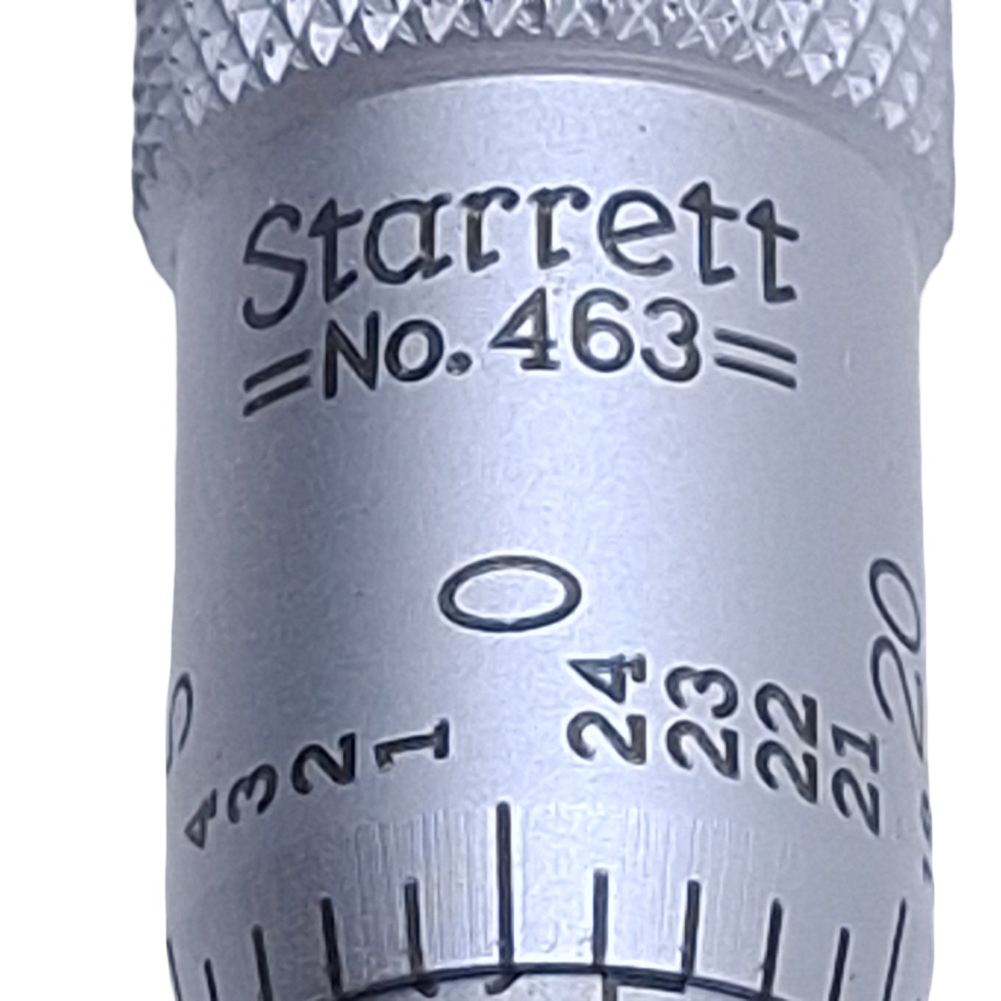 Used Starrett 463 Micrometer Head, 0-0.5" Range, 0.001" Graduation, 0.2" Dia