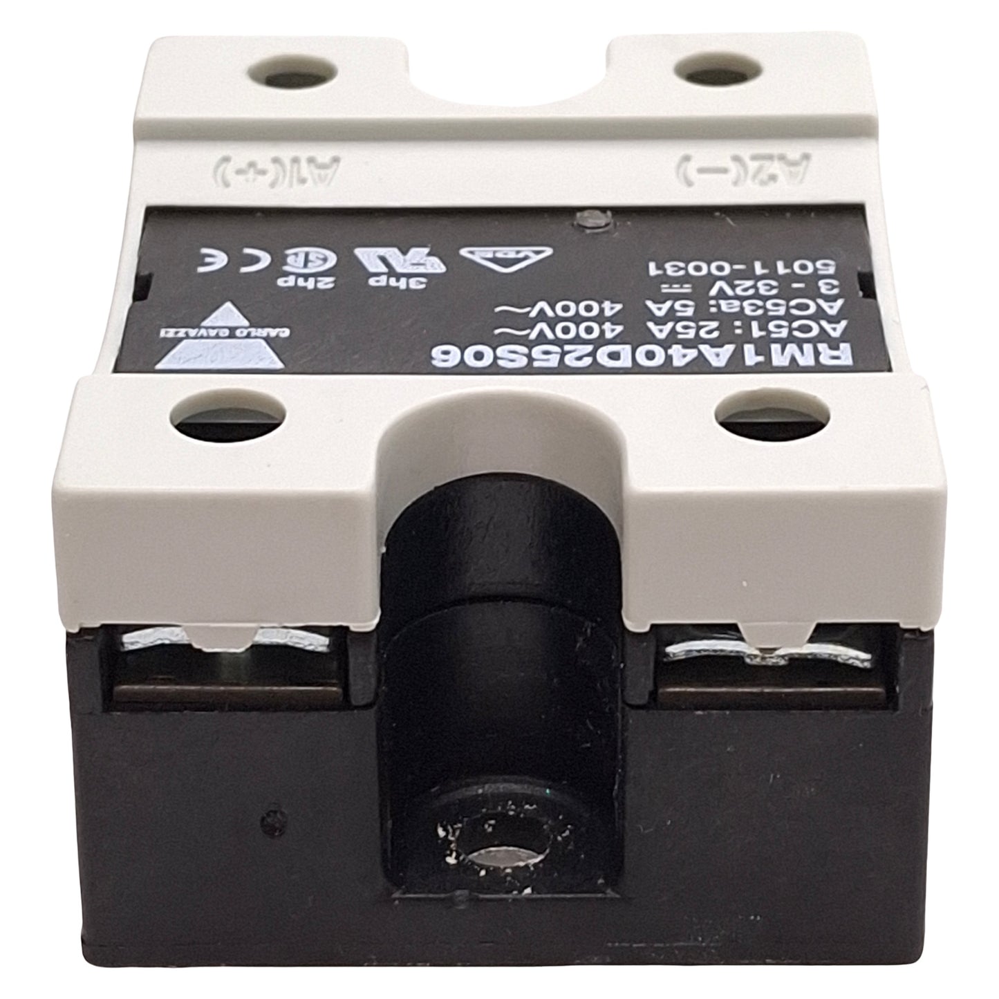 Used Carlo Gavazzi RM1A40D25S06 Solid State Relay, 25A 400VAC Line, 3-32VDC Control