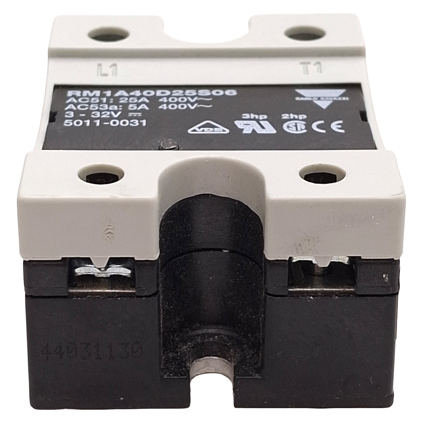 Used Carlo Gavazzi RM1A40D25S06 Solid State Relay, 25A 400VAC Line, 3-32VDC Control