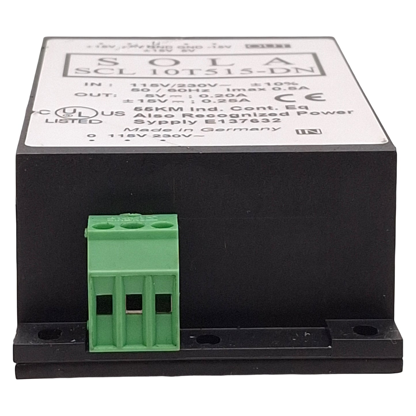 Used Sola SCL 10T515-DN Power Supply, 115/230VAC Input, +5VDC & ±15VDC Outputs, 10W