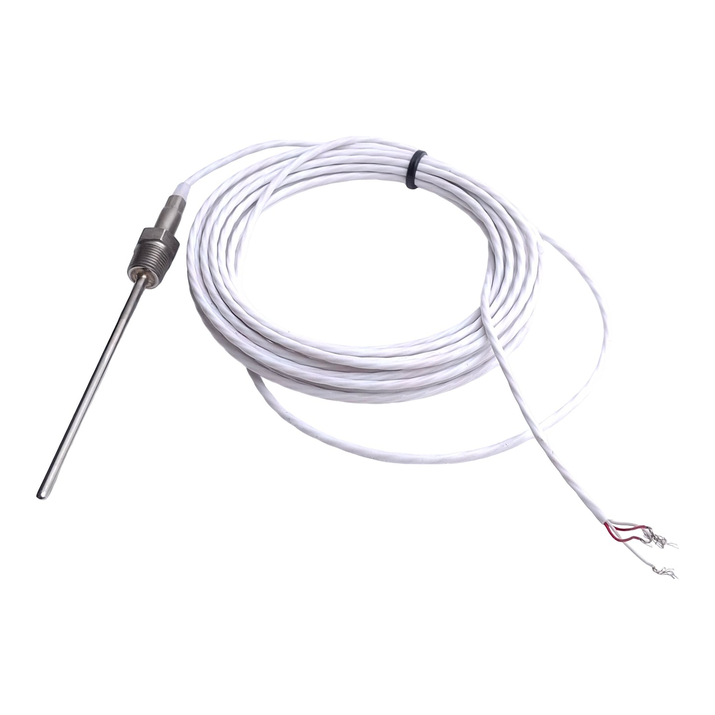 Used Four Wire PT100 100 Ohm Temperature Sensor 1/8in NPT, ø1/8in x 3in, 15ft Lead