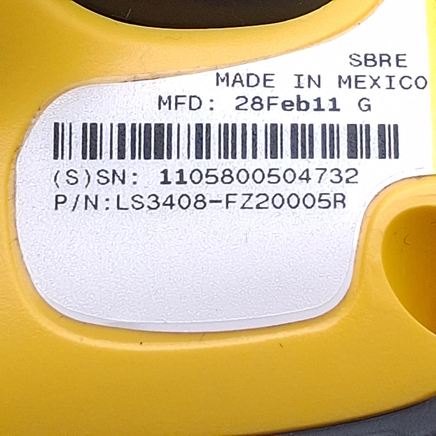 Used Symbol LS3408-FZ20005R Handheld Rugged Industrial Barcode Scanner Reader, RJ45