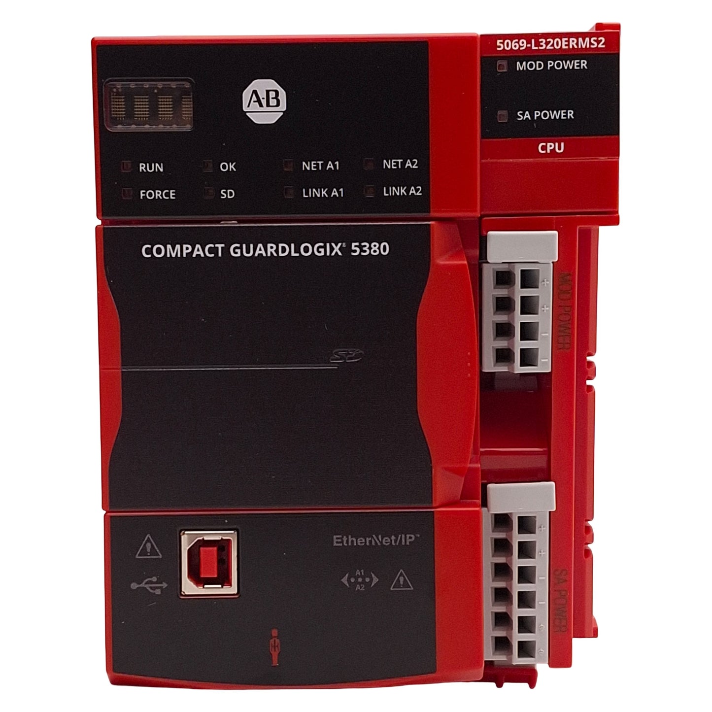 Used Allen Bradley 5069-L320ERMS2 Compact Guardlogix 5380 Safety Controller, 18-32VDC