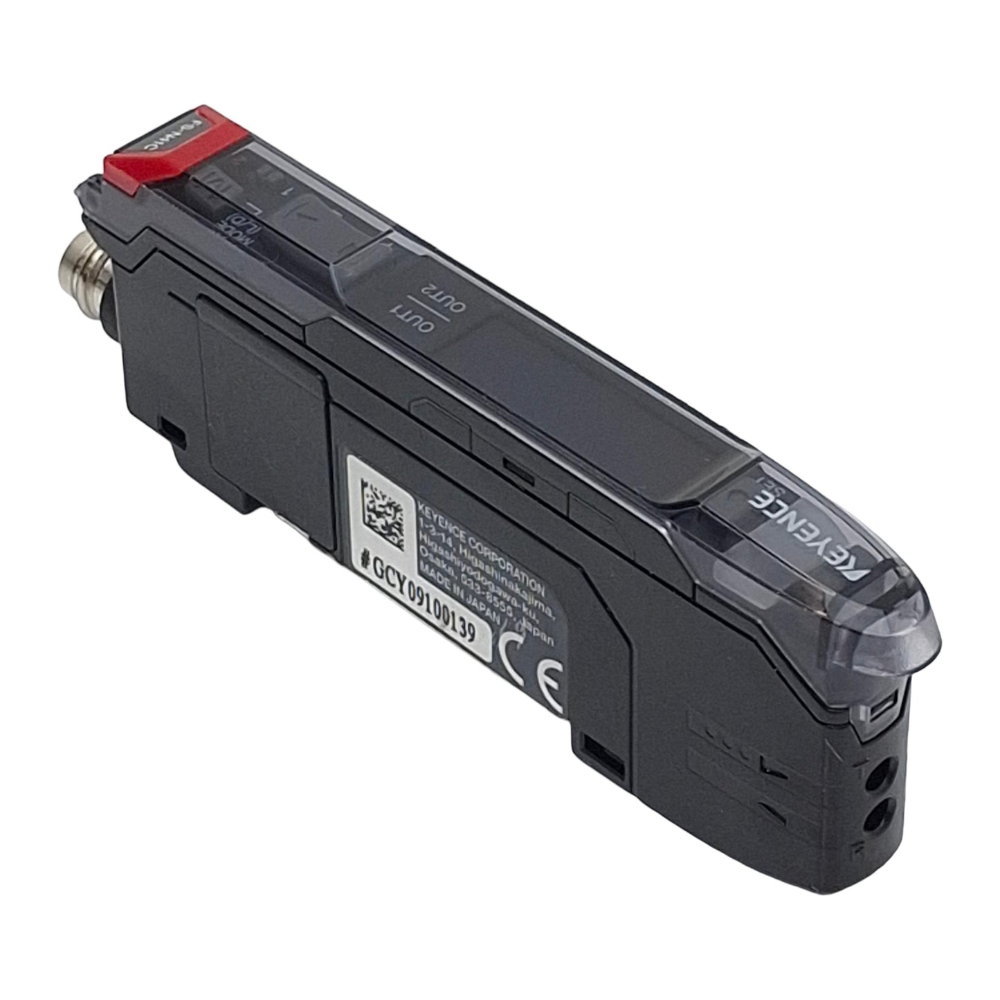 Used Keyence FS-N41C Digital Fiber Optic Sensor, PNP/NPN, 10-30VDC, 4-Pin M8