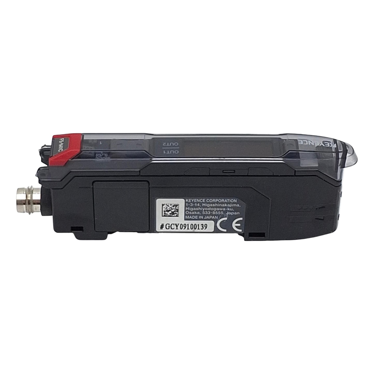 Used Keyence FS-N41C Digital Fiber Optic Sensor, PNP/NPN, 10-30VDC, 4-Pin M8