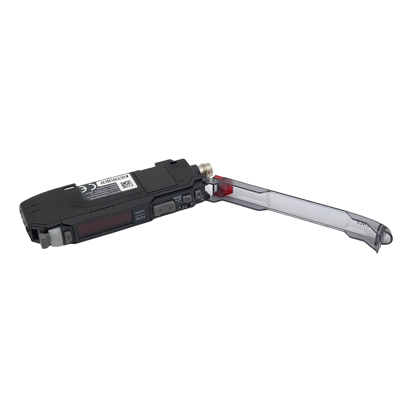 Used Keyence FS-N41C Digital Fiber Optic Sensor, PNP/NPN, 10-30VDC, 4-Pin M8