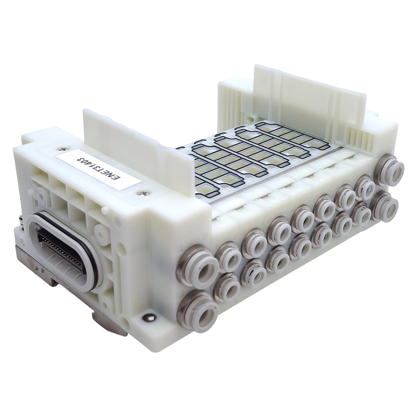 Used SMC SS5Y5-10S0-07B-C6 Manifold Base 7-Stations, ø6mm One-Touch, DIN Rail