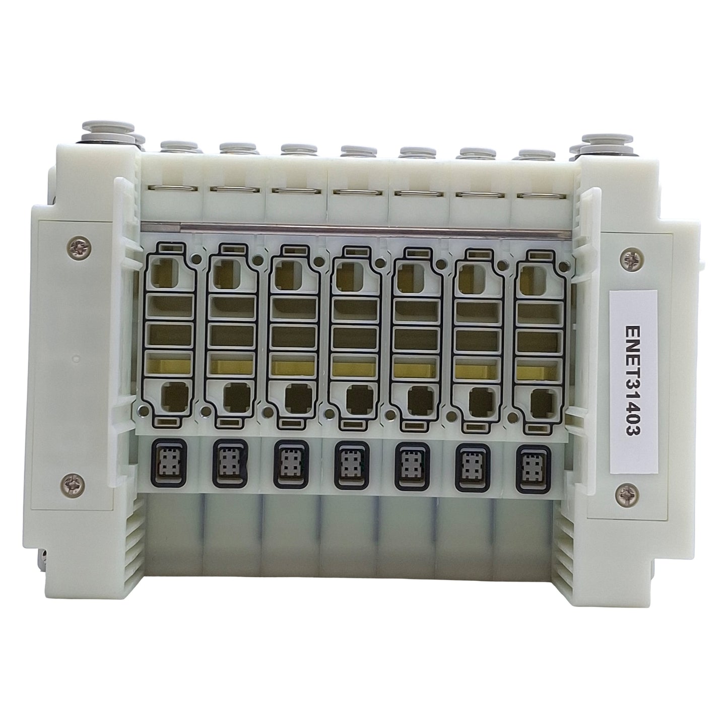 Used SMC SS5Y5-10S0-07B-C6 Manifold Base 7-Stations, ø6mm One-Touch, DIN Rail