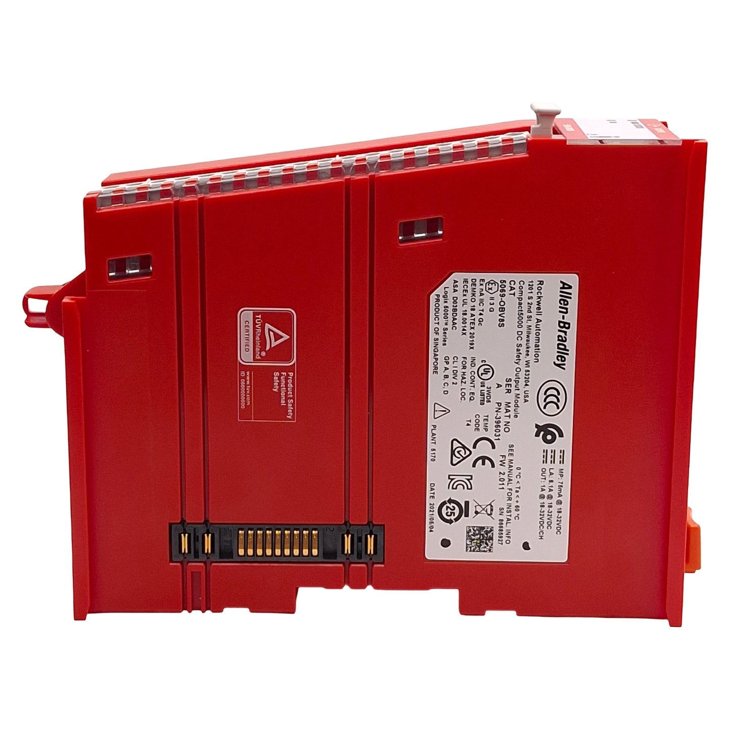Used Allen Bradley 5069-OBV8S FW 2.011 Compact 5000 DC Safety Output Module 8-Channel
