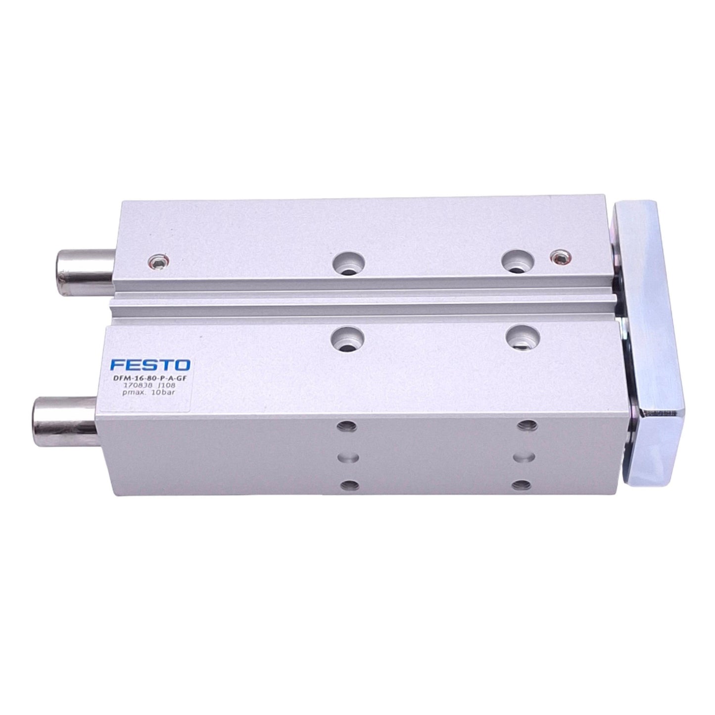 New Festo DFM-16-80-P-A-GF Guided Cylinder, 16mm Bore, 80mm Stroke, M5, 10bar Max