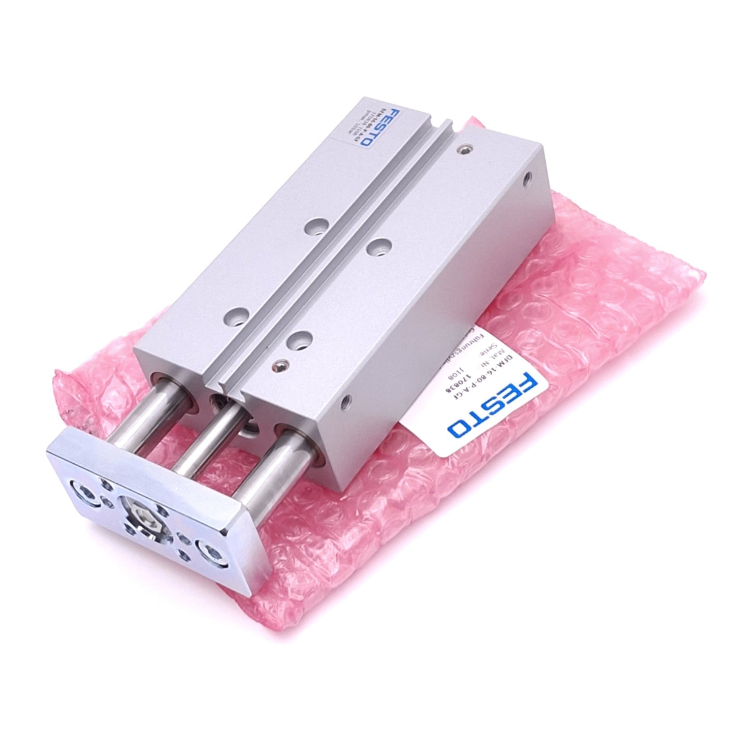 New Festo DFM-16-80-P-A-GF Guided Cylinder, 16mm Bore, 80mm Stroke, M5, 10bar Max